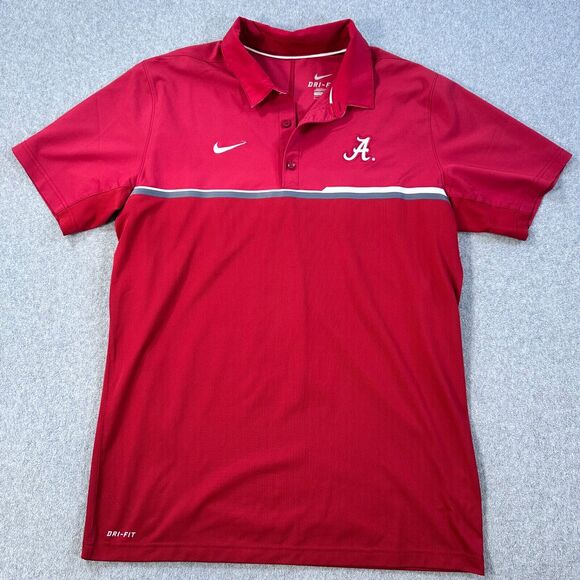 Alabama Crimson Tide Nike Dri-Fit Performance Polo Men's Large Short Sleeve Top - Picture 1 of 10